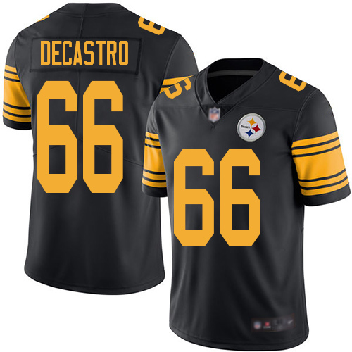 Men Pittsburgh Steelers Football 66 Limited Black David DeCastro Rush Vapor Untouchable Nike NFL Jersey